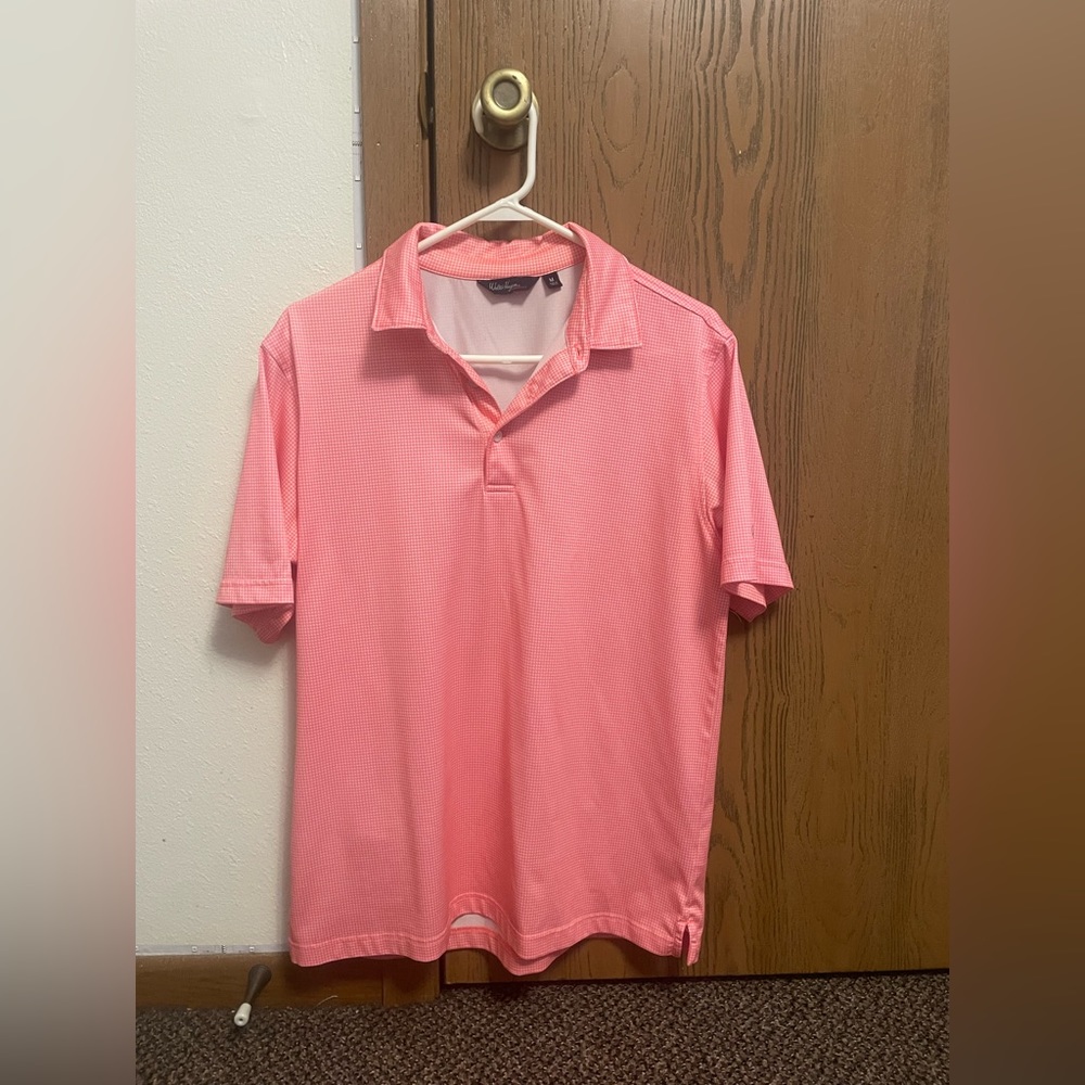 Men’s Polo, Medium, Salmon, Light, Athletic Fit